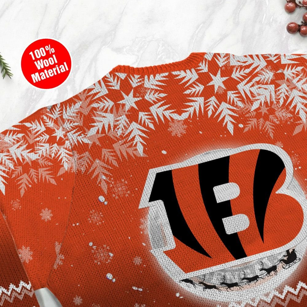 Cincinnati Bengals Santa Claus In The Moon Ugly Christmas Sweater, Perfect Holiday Gift - Image 5