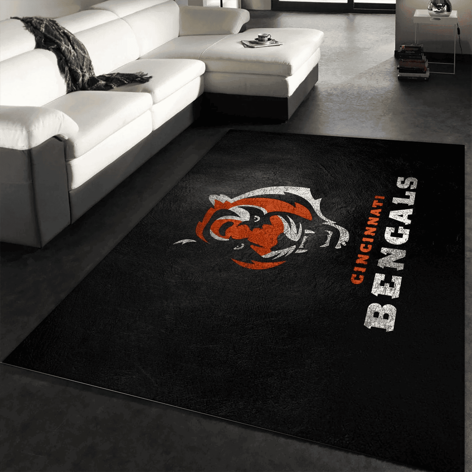 Cincinnati Bengals Team Rectangle Area Rug – Full Print Carpet For Living Room & Bedroom Home Decor