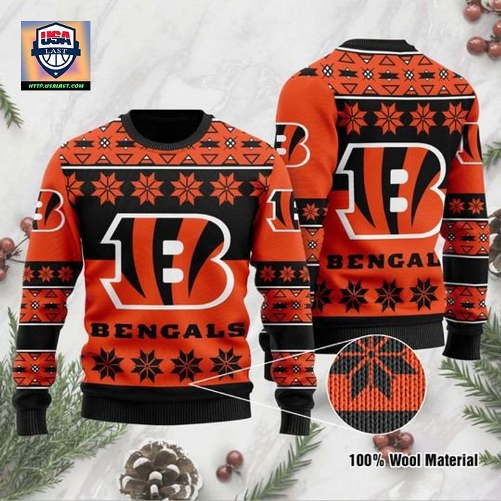 Cincinnati Bengals Wool Ugly Christmas Sweater