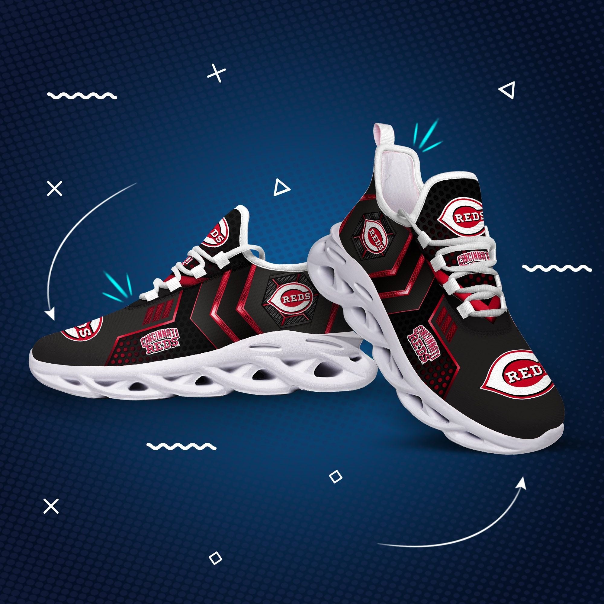 Cincinnati Reds Max Soul Shoes Sneakers for Men And Women – MLB Baseball Fan Shoes, Team Sneakers