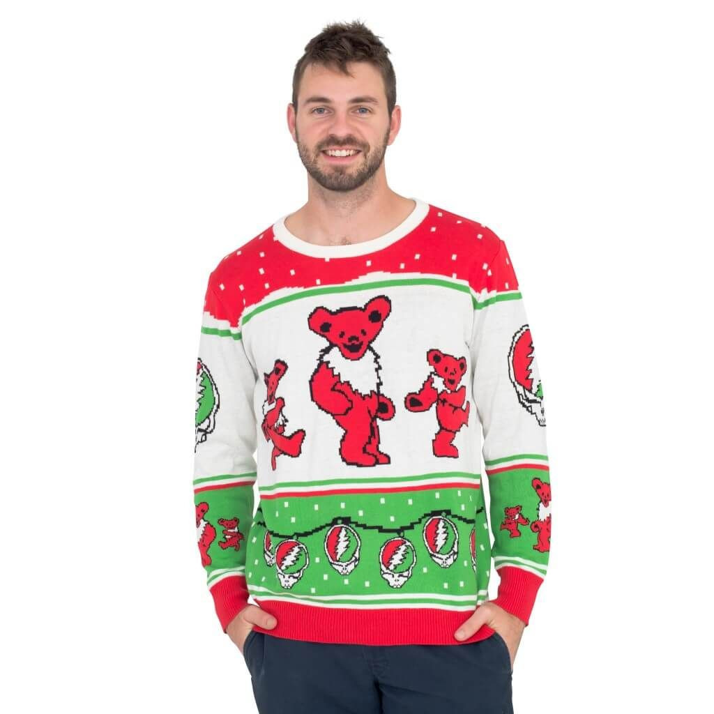 Classic Grateful Dead Dancing Bears Ugly Christmas Sweater,
