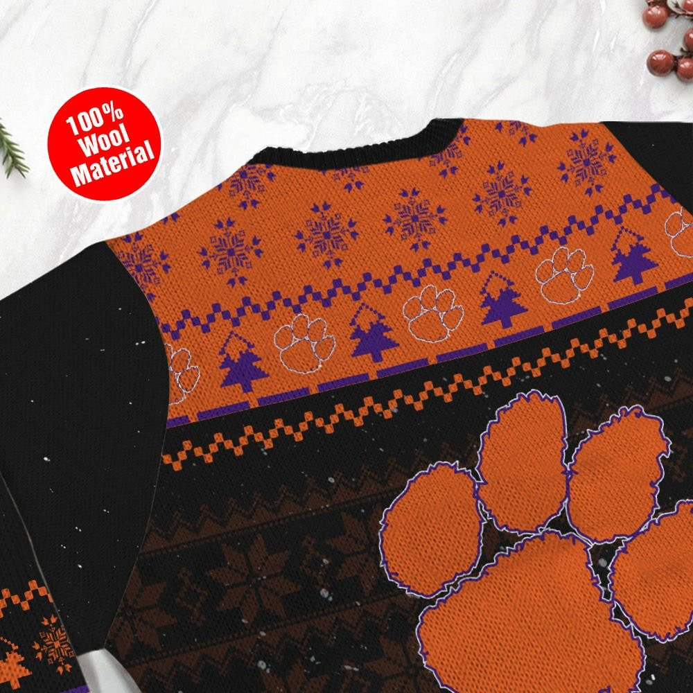 Clemson Tigers Snoopy Dabbing Holiday Party Ugly Christmas Sweater, Perfect Holiday Gift - Image 5
