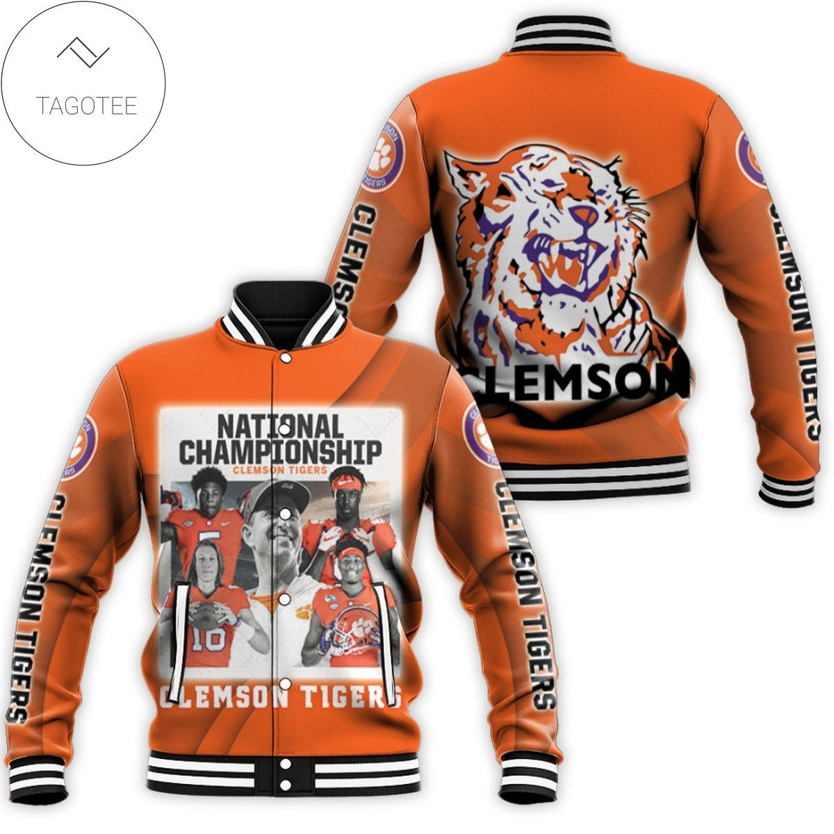 Clemson Tigers Varsity Baseball Jacket for Men & Women | NCAA Team Fan Gift