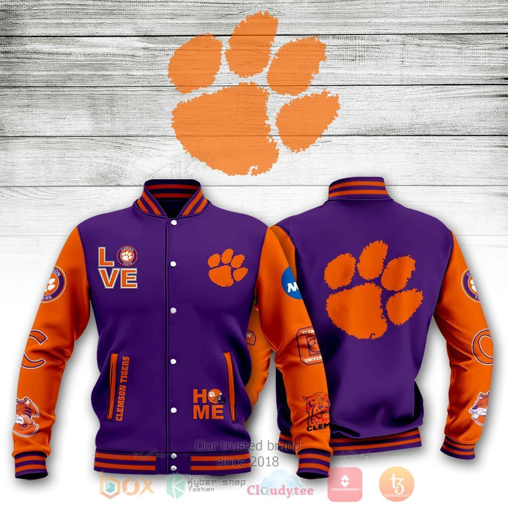 Clemson Tigers Varsity Baseball Jacket for Men & Women | NCAA Team Fan Gift