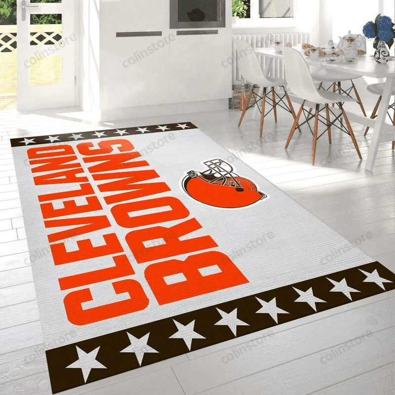 Cleveland Browns 1 3D Rectangle Area Rug – Full Print Carpet For Living Room & Bedroom Home Decor