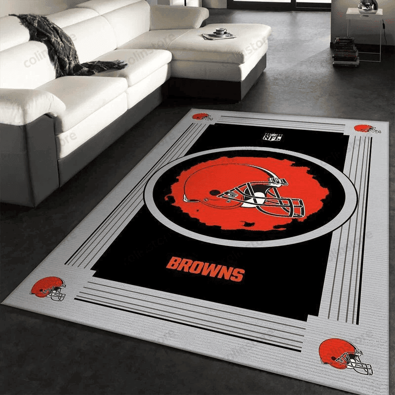 Cleveland Browns 15 3D Rectangle Area Rug – Full Print Carpet For Living Room & Bedroom Home Decor