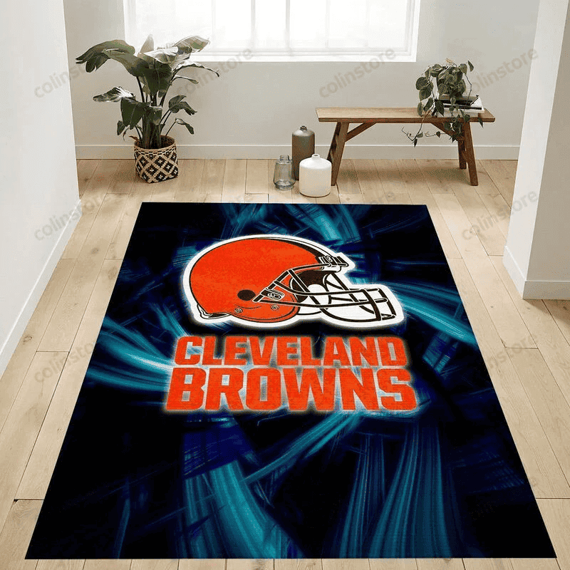 Cleveland Browns 16 3D Rectangle Area Rug – Full Print Carpet For Living Room & Bedroom Home Decor