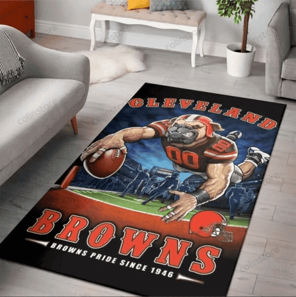 Cleveland Browns 1946 3D Rectangle Area Rug – Full Print Carpet For Living Room & Bedroom Home Decor