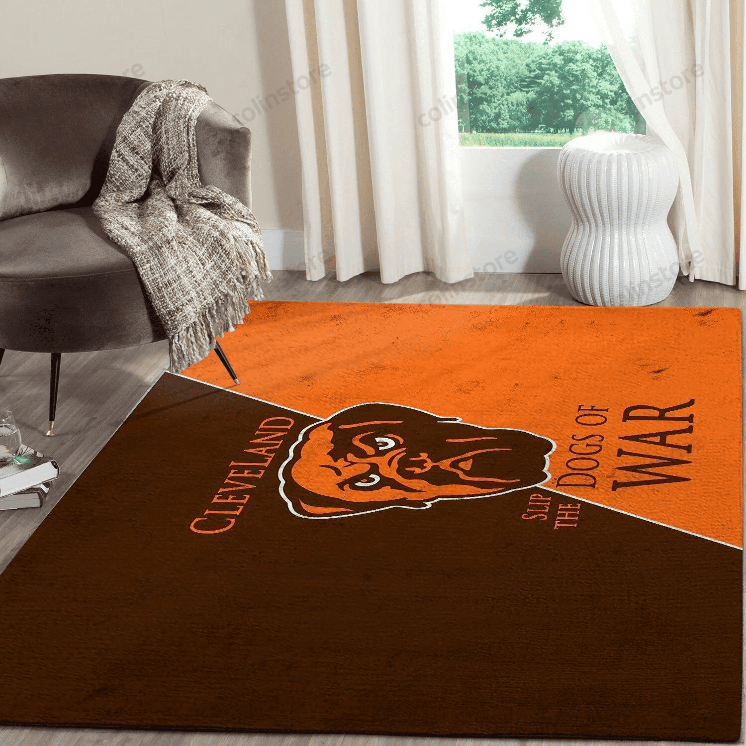 Cleveland Browns 3D Rectangle Area Rug – Full Print Carpet For Living Room & Bedroom Home Decor