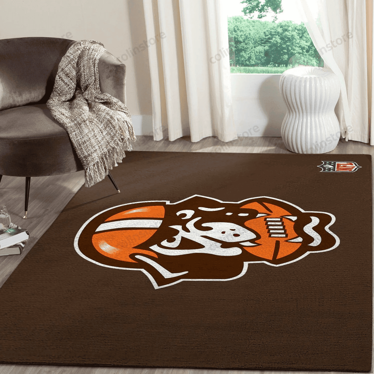 Cleveland Browns 3D Rectangle Area Rug – Full Print Carpet For Living Room & Bedroom Home Decor