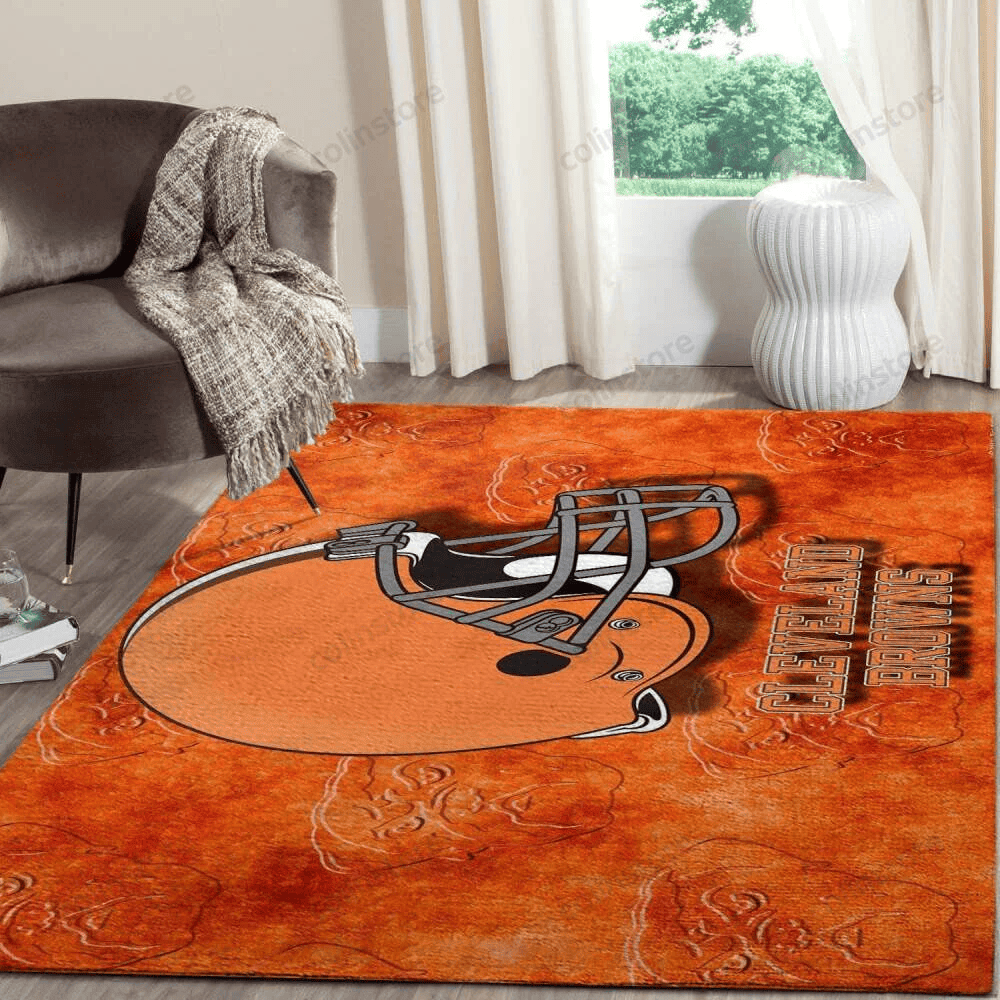 Cleveland Browns 3D Rectangle Area Rug – Full Print Carpet For Living Room & Bedroom Home Decor