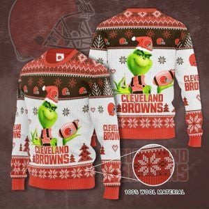 Cleveland Browns And The Grinch Ugly Christmas Sweater, Perfect Holiday Gift