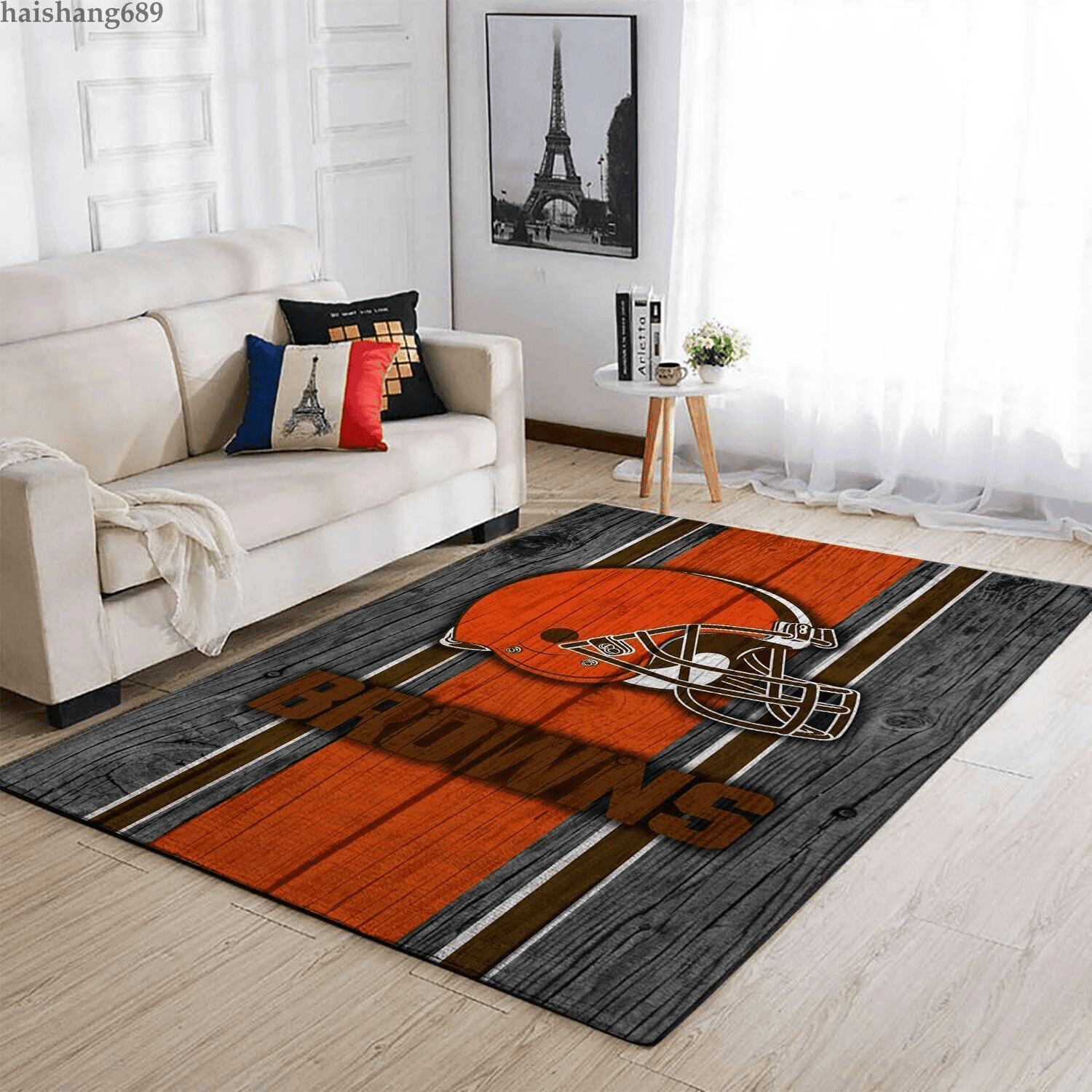 Cleveland Browns Anti-skid Rectangle Area Rug – Full Print Carpet For Living Room & Bedroom Home Decor