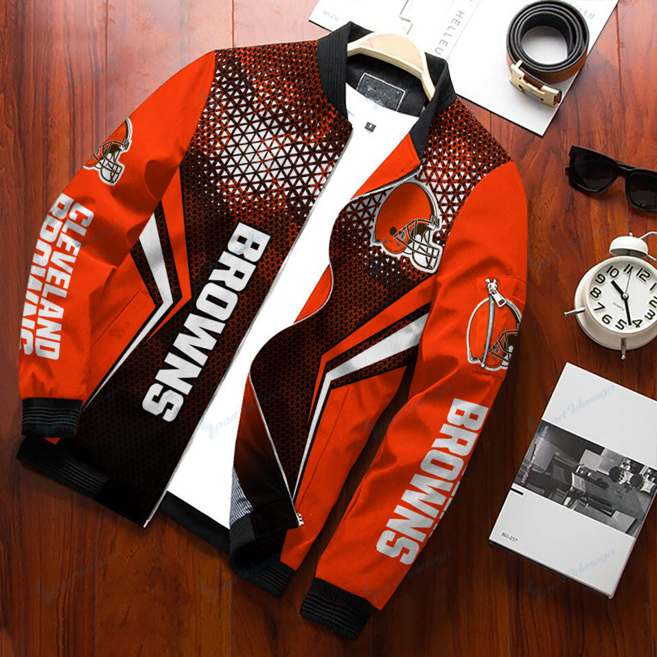Cleveland Browns Bomber Jacket | NFL Team Jacket for Men & Women | Football Fan Gift