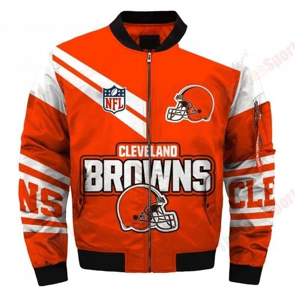 Cleveland Browns Bomber Jacket | NFL Team Jacket for Men & Women | Football Fan Gift