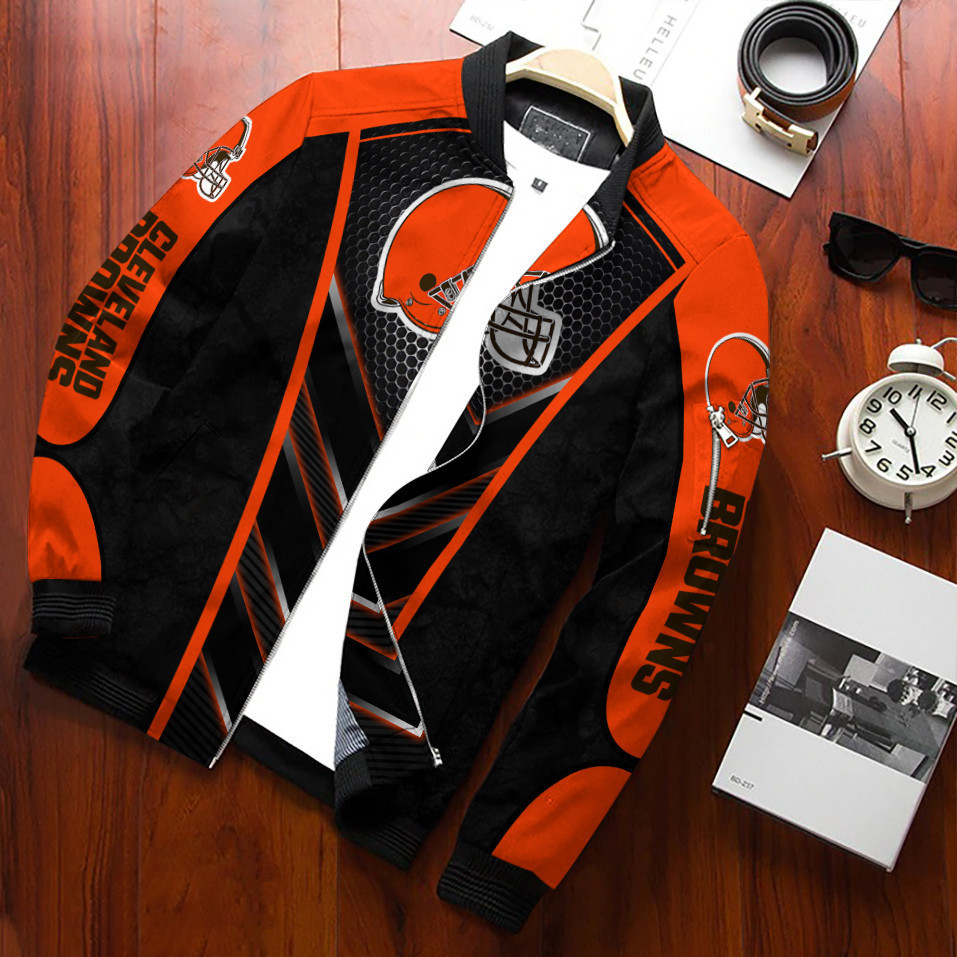 Cleveland Browns Bomber Jacket | NFL Team Jacket for Men & Women | Football Fan Gift