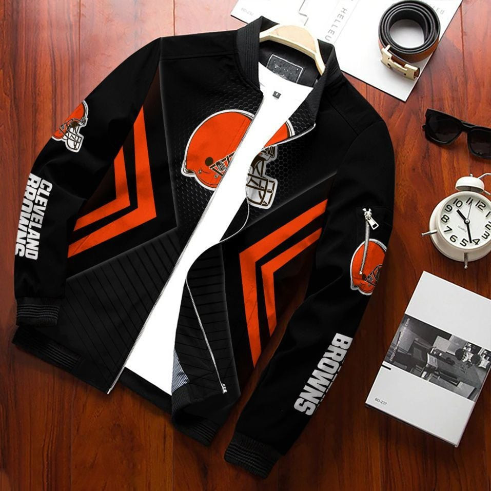 Cleveland Browns Bomber Jacket | NFL Team Jacket for Men & Women | Football Fan Gift