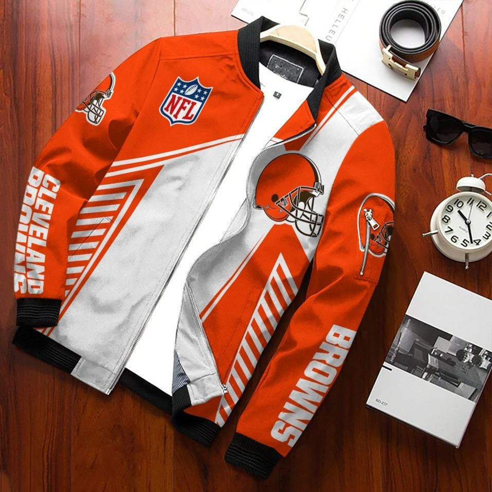Cleveland Browns Bomber Jacket | NFL Team Jacket for Men & Women | Football Fan Gift