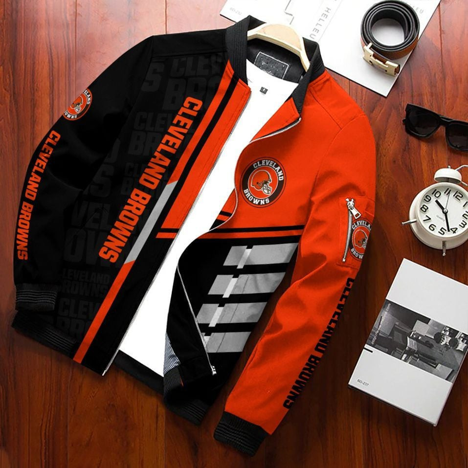 Cleveland Browns Bomber Jacket | NFL Team Jacket for Men & Women | Football Fan Gift