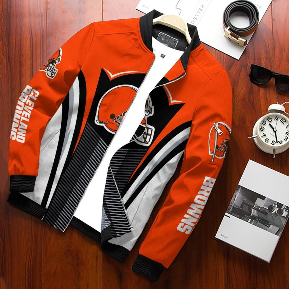 Cleveland Browns Bomber Jacket | NFL Team Jacket for Men & Women | Football Fan Gift