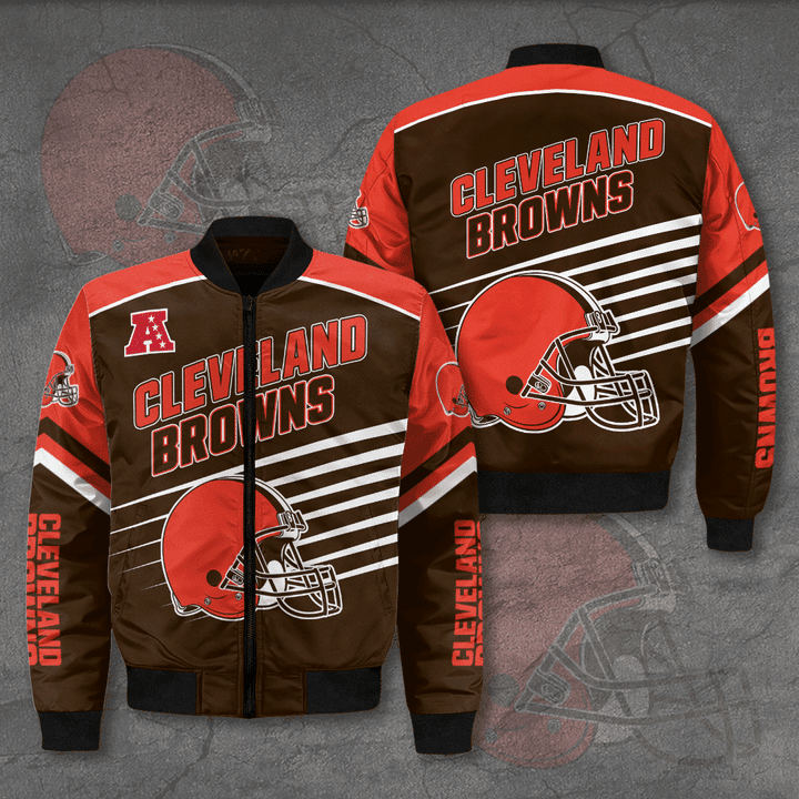 Cleveland Browns Bomber Jacket | NFL Team Jacket for Men & Women | Football Fan Gift