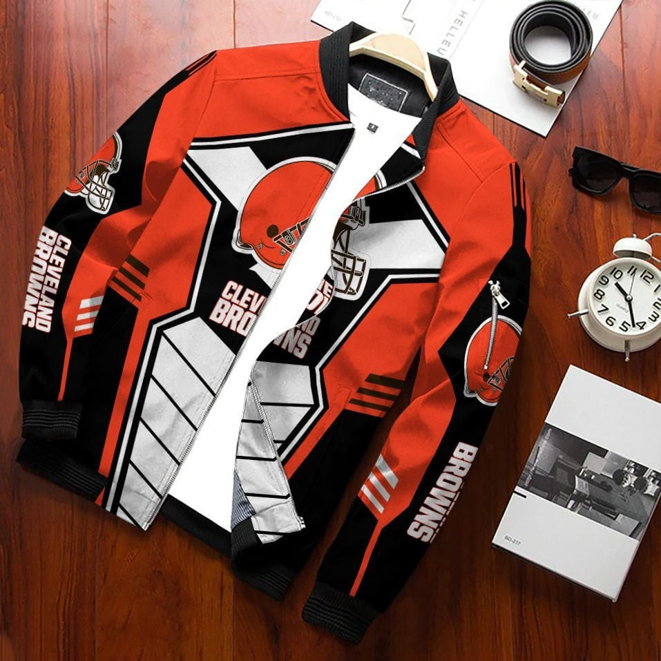 Cleveland Browns Bomber Jacket | NFL Team Jacket for Men & Women | Football Fan Gift