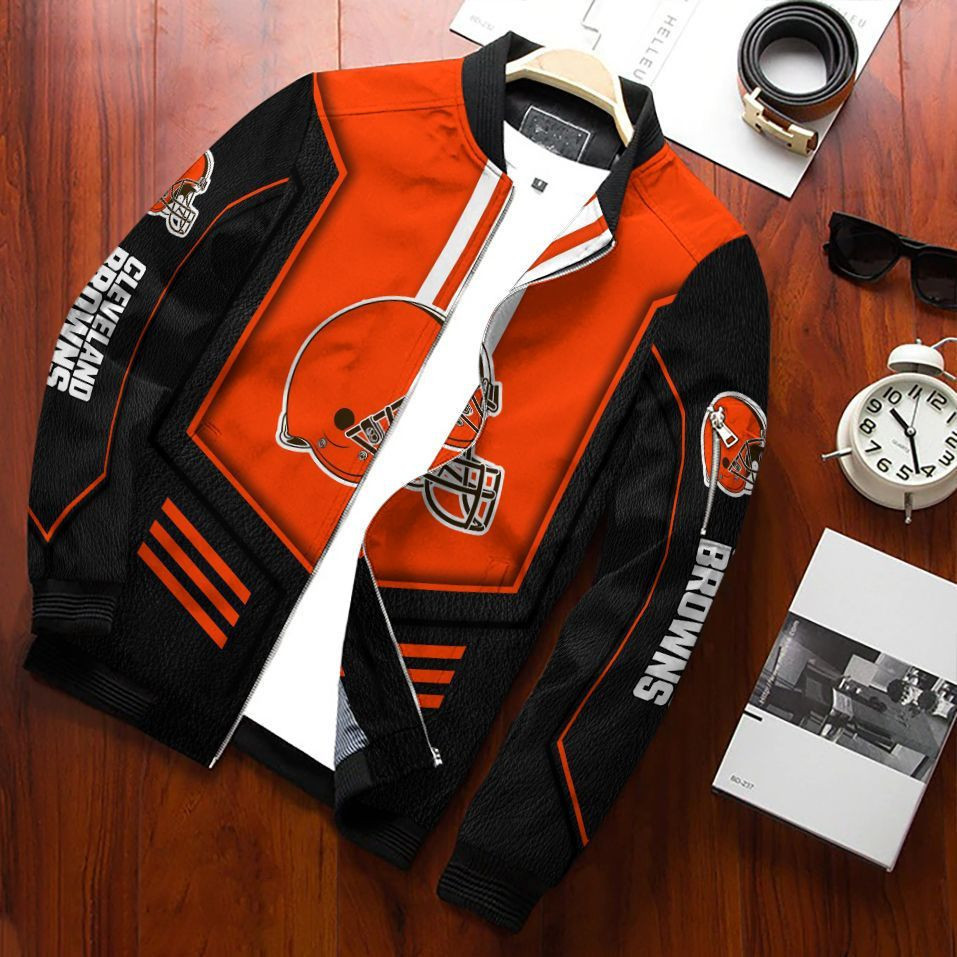 Cleveland Browns Bomber Jacket | NFL Team Jacket for Men & Women | Football Fan Gift