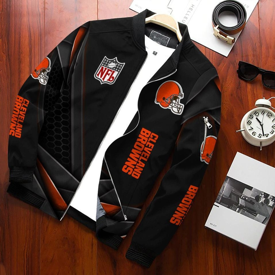 Cleveland Browns Bomber Jacket | NFL Team Jacket for Men & Women | Football Fan Gift
