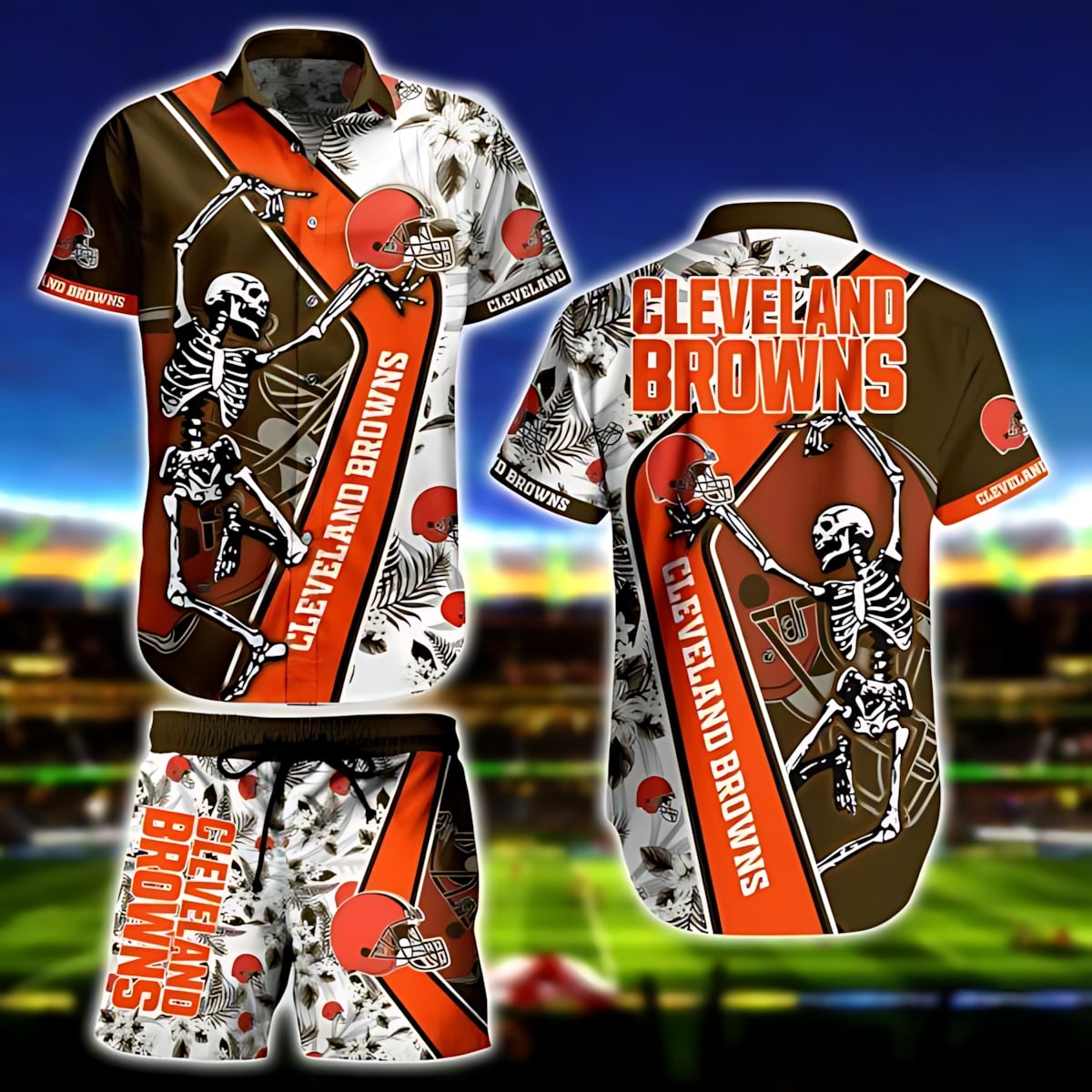 Cleveland Browns Bone Crusher Aloha Hawaiian Shirt for Men & Women