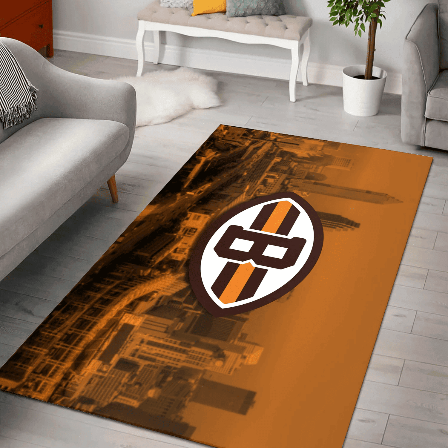 Cleveland Browns City 3D Full Print Rectangle Area Rug – Full Print Carpet For Living Room & Bedroom Home Decor
