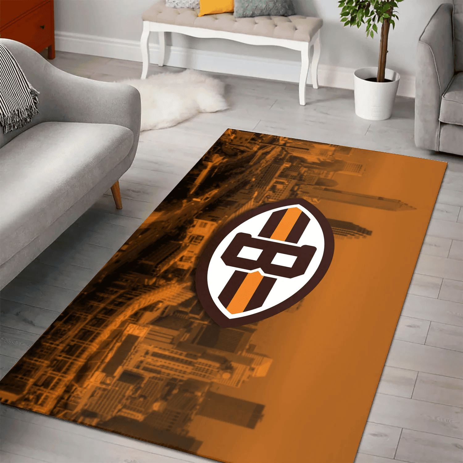 Cleveland Browns City 3D Full Print Rectangle Area Rug – Full Print Carpet For Living Room & Bedroom Home Decor