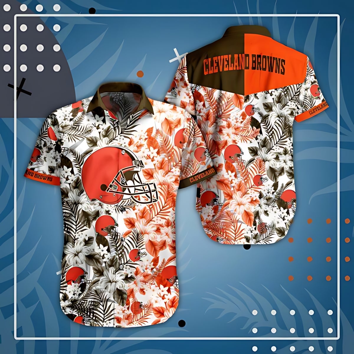 Cleveland Browns Floral Burst Aloha Hawaiian Shirt for Men & Women