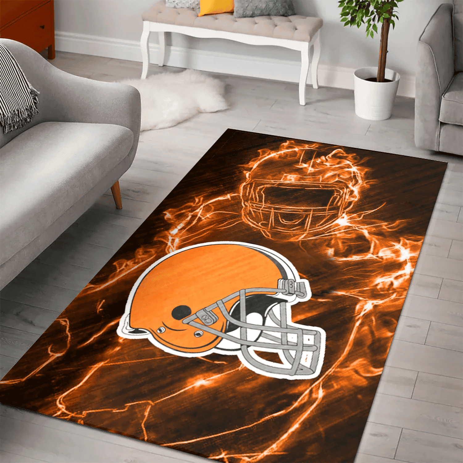 Cleveland Browns Legend 3D Full Print Rectangle Area Rug – Full Print Carpet For Living Room & Bedroom Home Decor