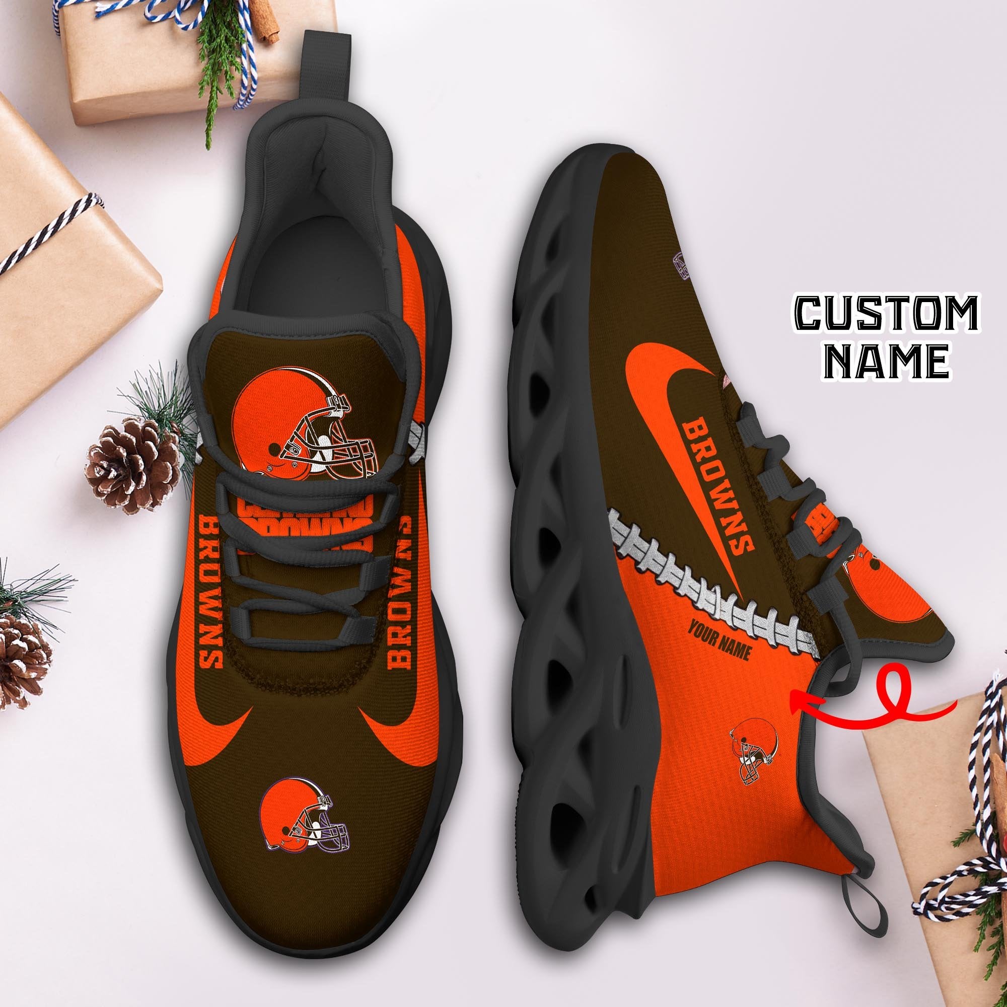 Cleveland Browns Max Soul Shoes Sneakers for Men And Women – NFL Football Fan Shoes, Team Sneakers - Image 3