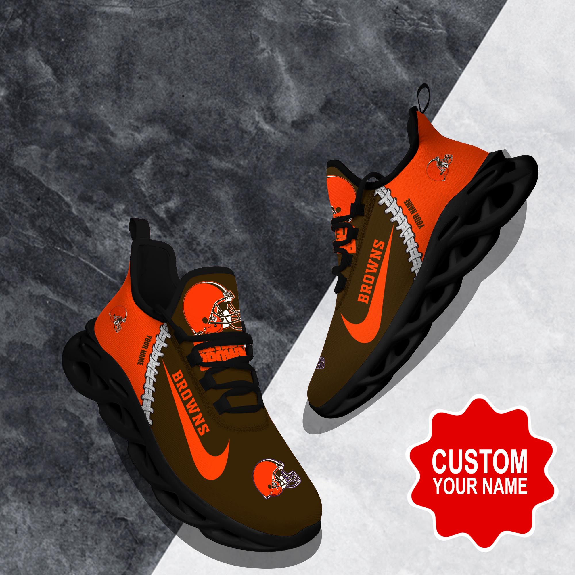 Cleveland Browns Max Soul Shoes Sneakers for Men And Women – NFL Football Fan Shoes, Team Sneakers
