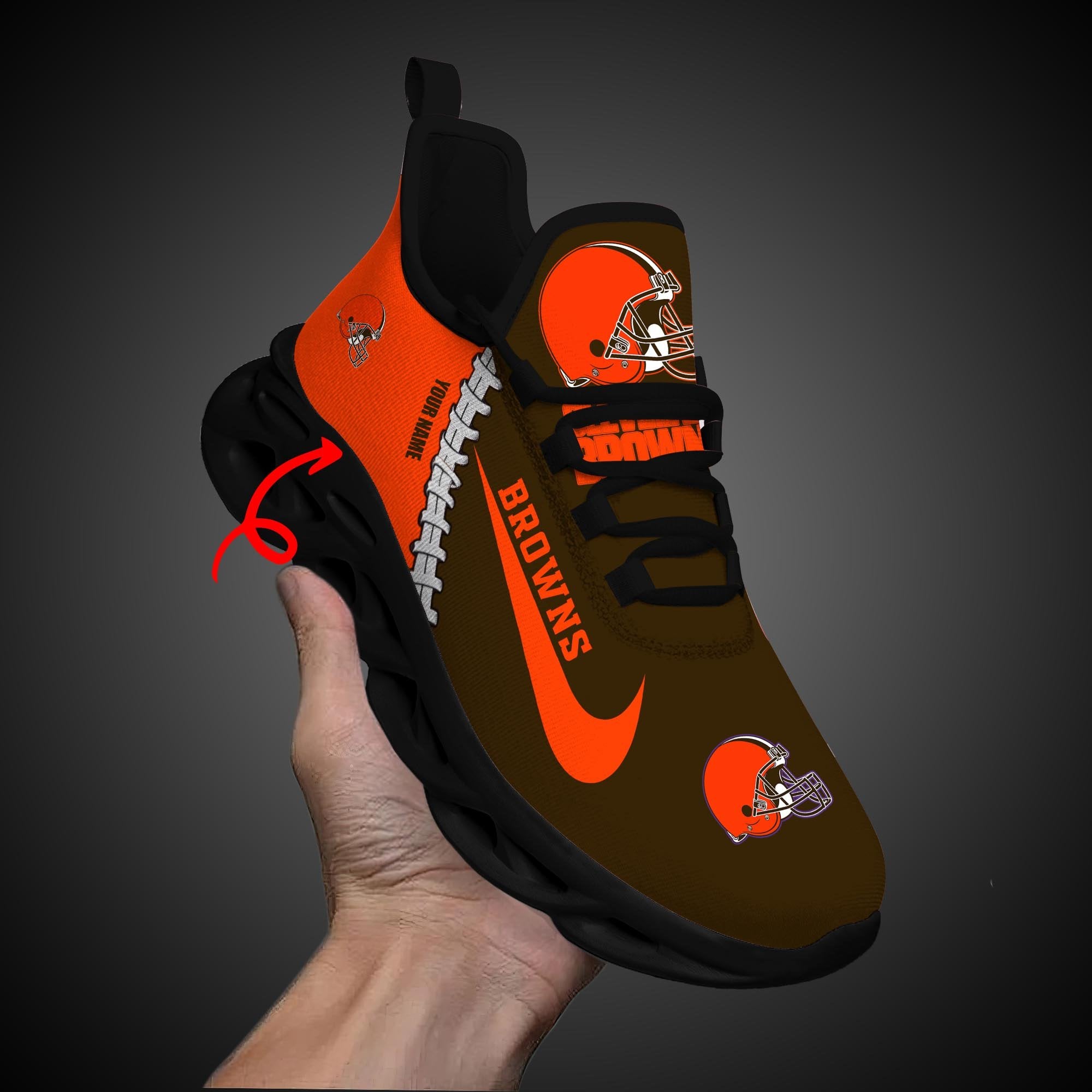 Cleveland Browns Max Soul Shoes Sneakers for Men And Women – NFL Football Fan Shoes, Team Sneakers - Image 7