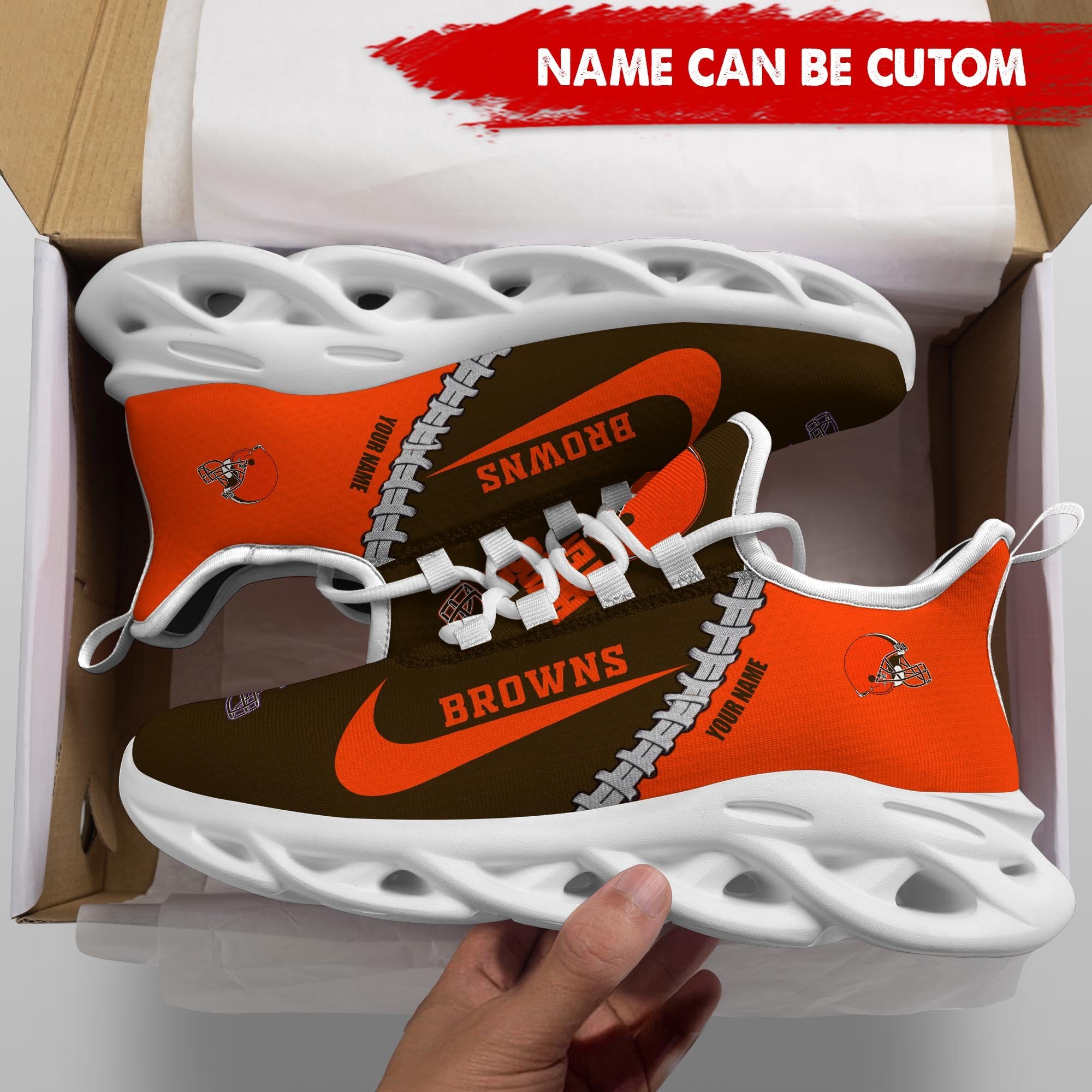 Cleveland Browns Max Soul Shoes Sneakers for Men And Women – NFL Football Fan Shoes, Team Sneakers - Image 5