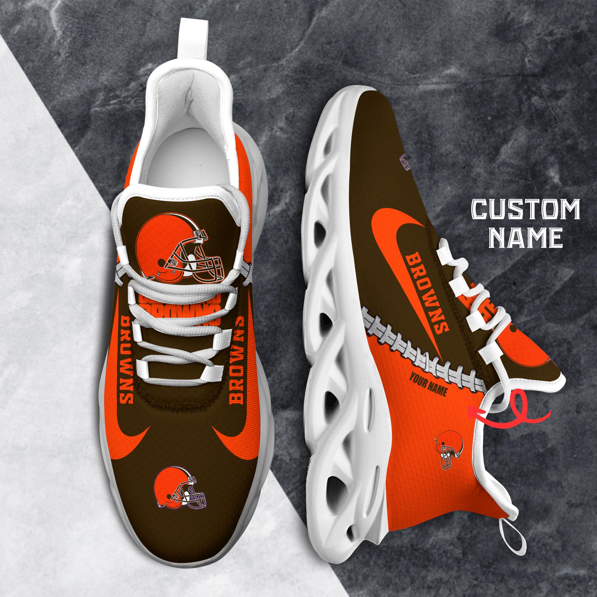 Cleveland Browns Max Soul Shoes Sneakers for Men And Women – NFL Football Fan Shoes, Team Sneakers - Image 6