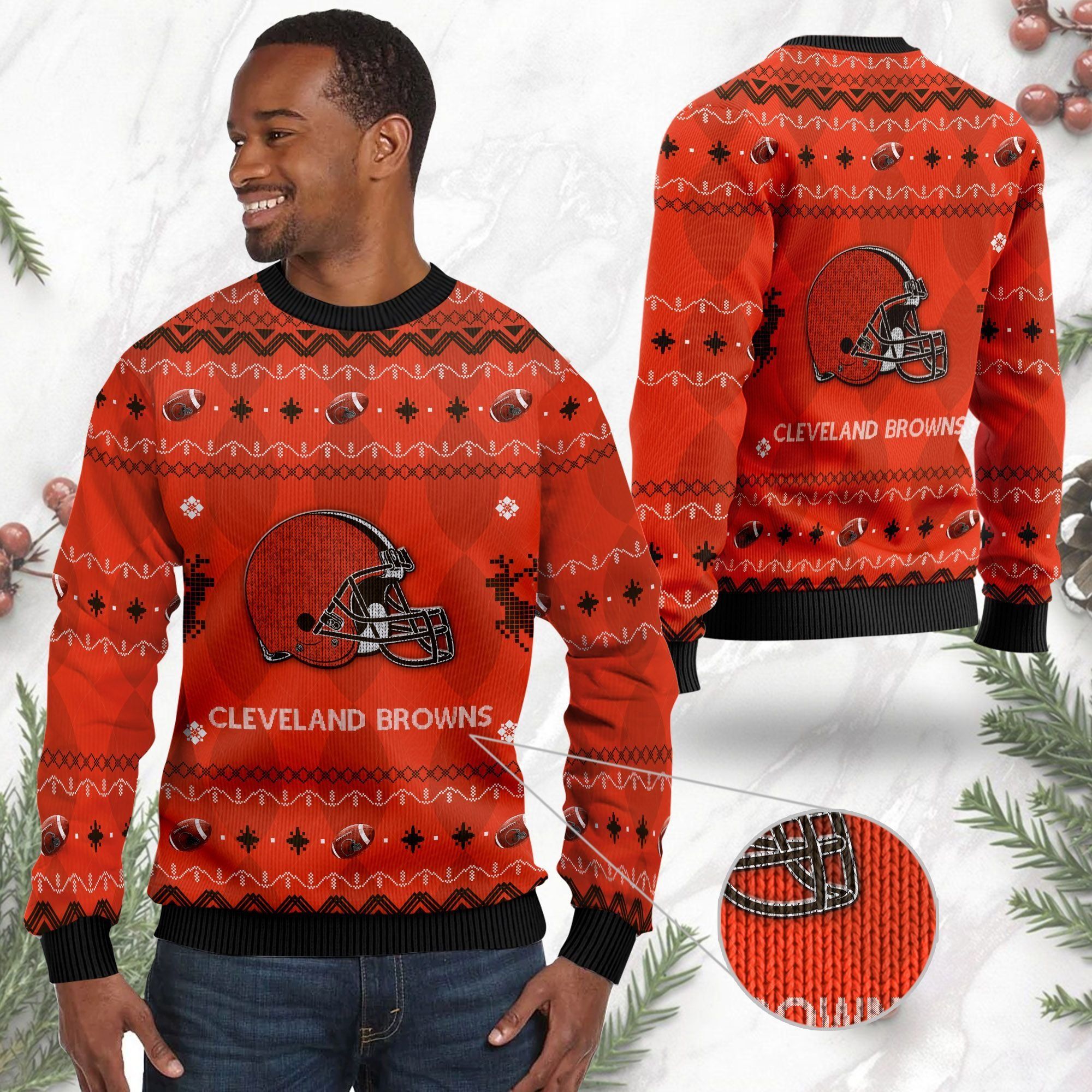 Cleveland Browns NFL American Football Black Ugly Christmas Sweater