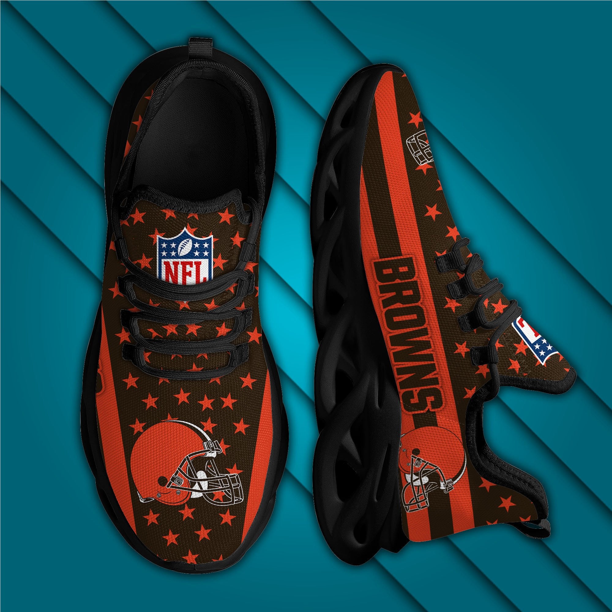 Cleveland Browns NFL Max Soul Shoes Sneakers for Men And Women – NFL Football Fan Shoes, Team Sneakers - Image 3