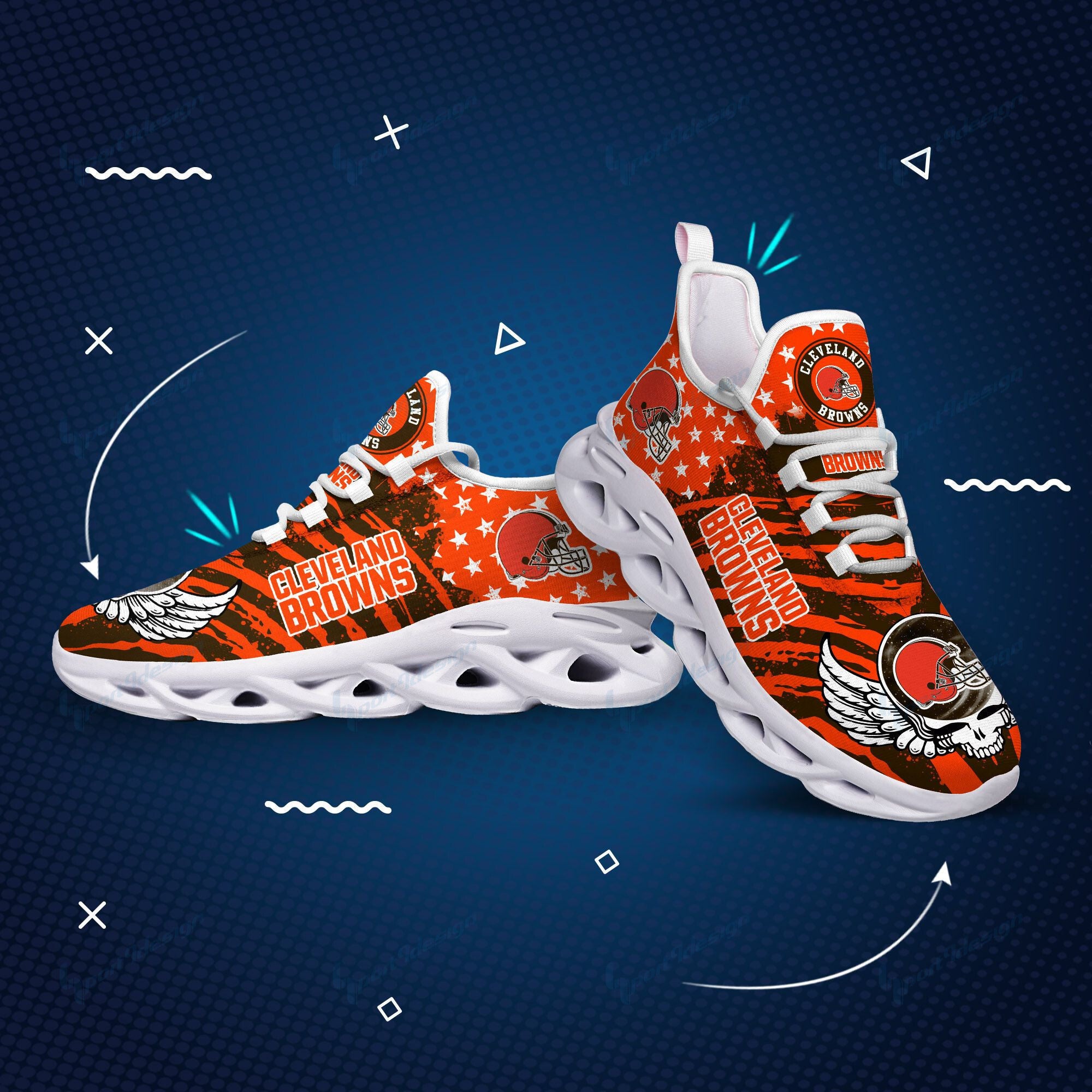 Cleveland Browns NFL Max Soul Shoes Sneakers for Men And Women – NFL Football Fan Shoes, Team Sneakers - Image 3