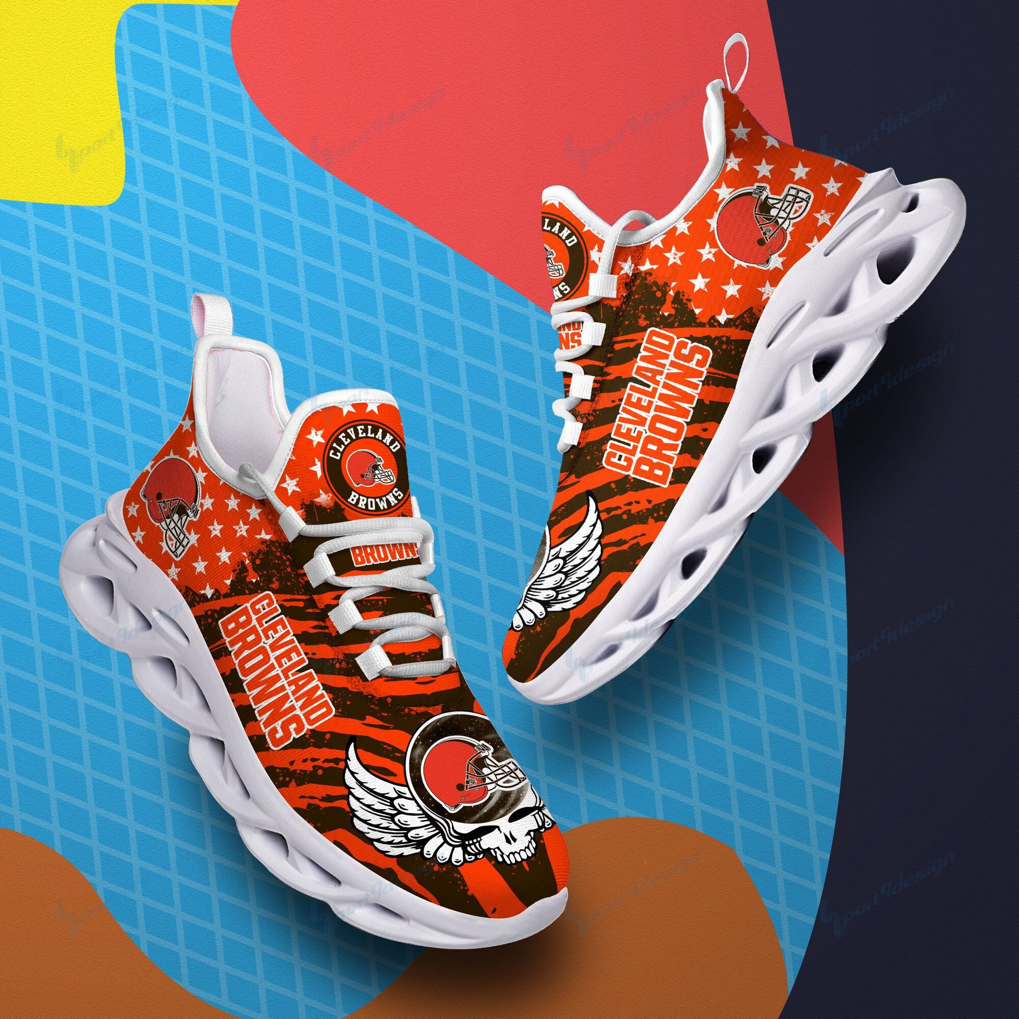 Cleveland Browns NFL Max Soul Shoes Sneakers for Men And Women – NFL Football Fan Shoes, Team Sneakers - Image 4