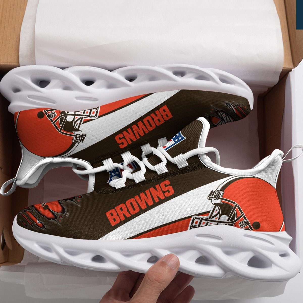 Cleveland Browns NFL Max Soul Shoes Sneakers for Men And Women – NFL Football Fan Shoes, Team Sneakers