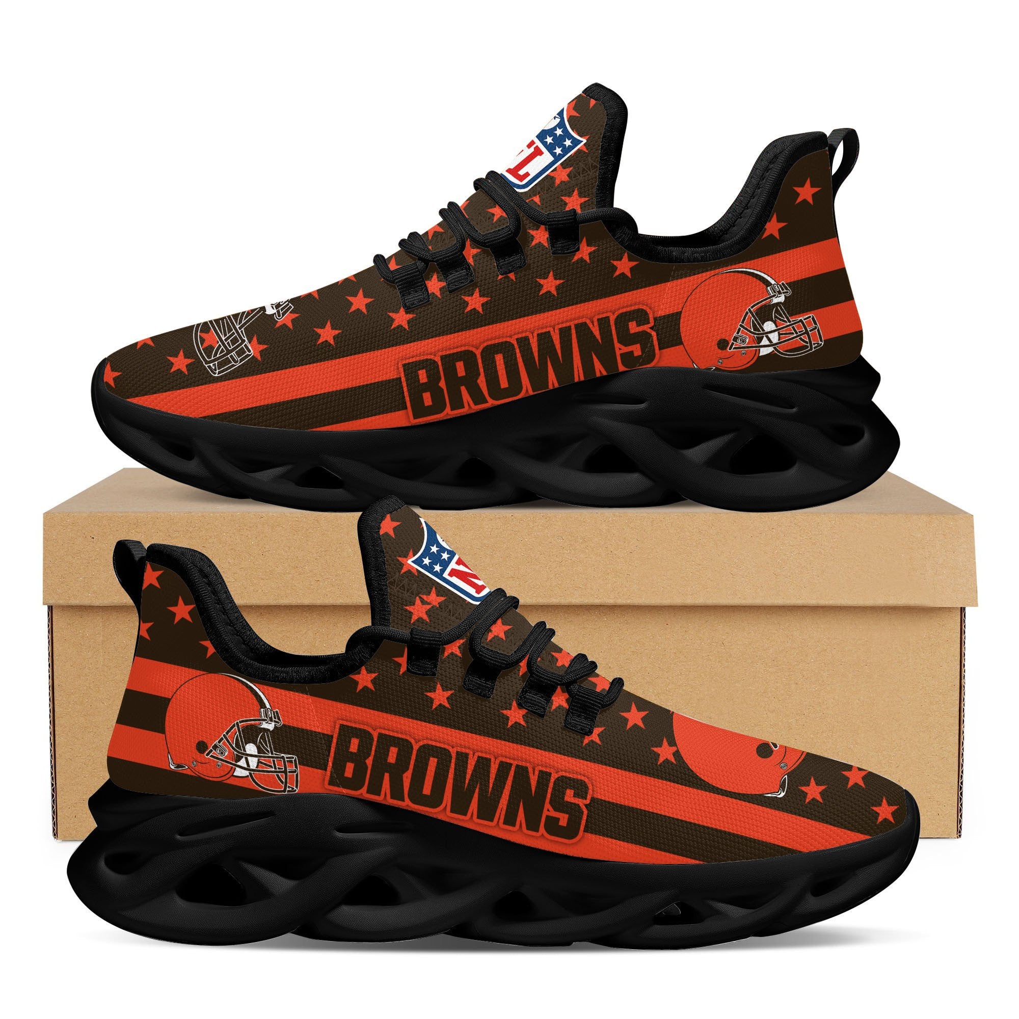 Cleveland Browns NFL Max Soul Shoes Sneakers for Men And Women – NFL Football Fan Shoes, Team Sneakers