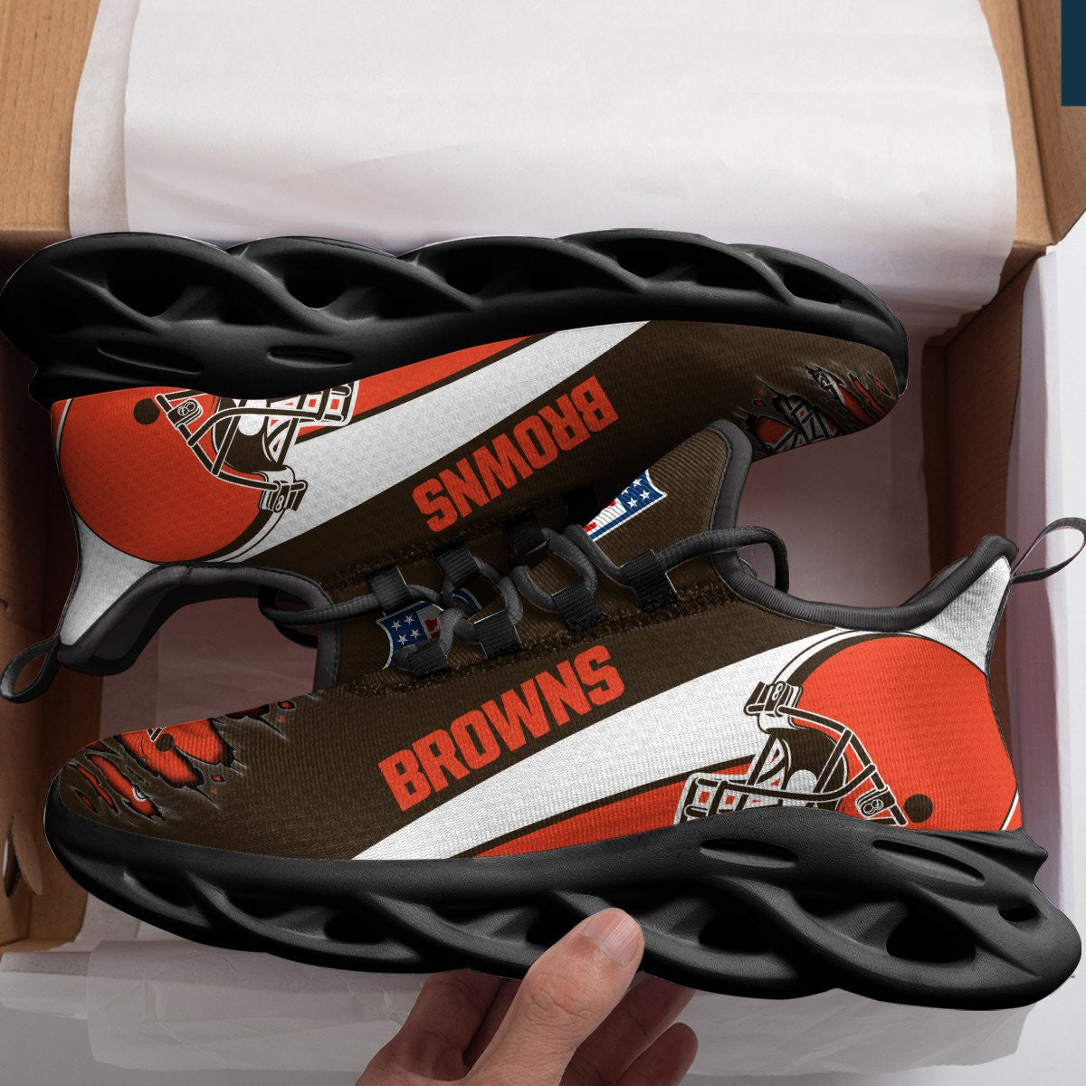Cleveland Browns NFL Max Soul Shoes Sneakers for Men And Women – NFL Football Fan Shoes, Team Sneakers - Image 4