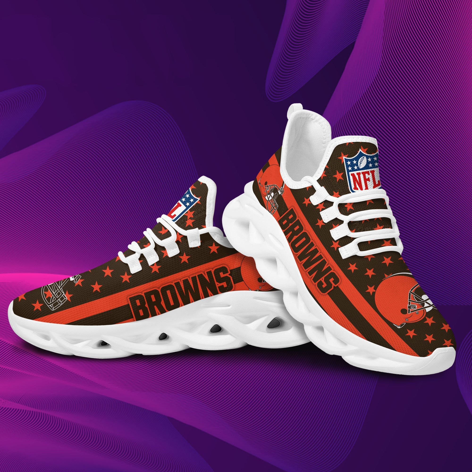 Cleveland Browns NFL Max Soul Shoes Sneakers for Men And Women – NFL Football Fan Shoes, Team Sneakers - Image 4