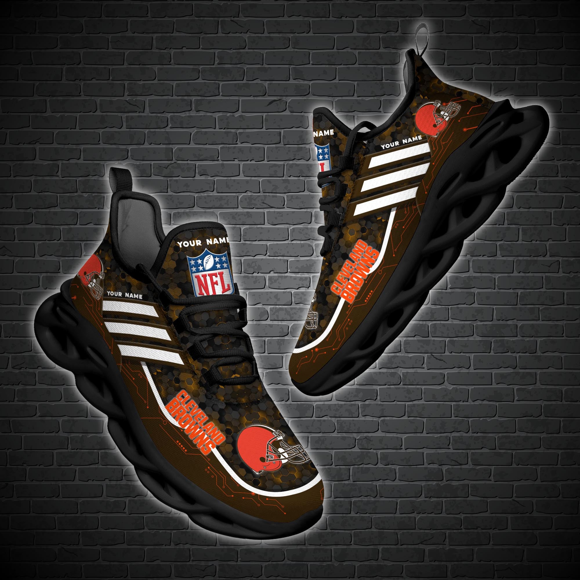 Cleveland Browns NFL Max Soul Shoes Sneakers for Men And Women – NFL Football Fan Shoes, Team Sneakers - Image 3