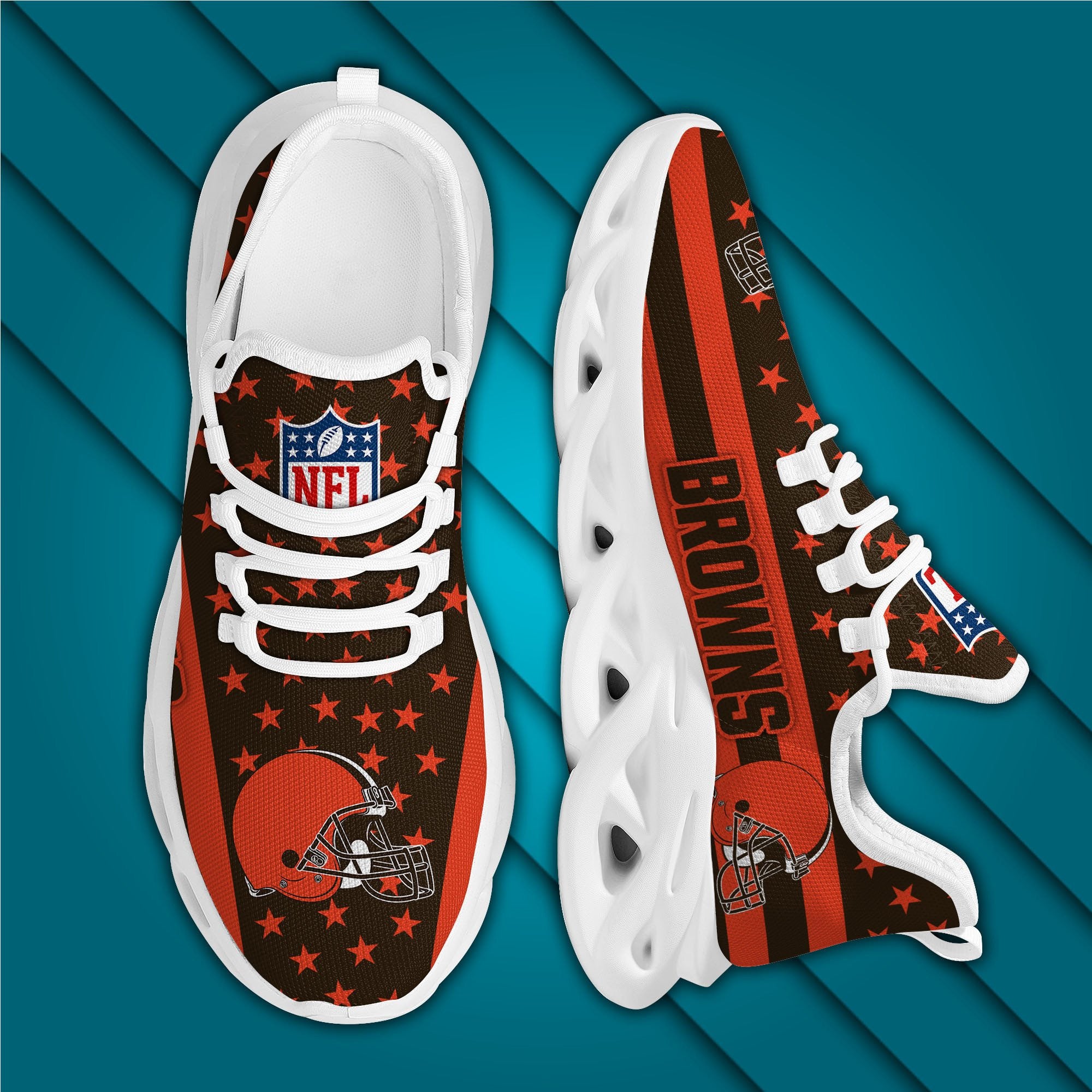 Cleveland Browns NFL Max Soul Shoes Sneakers for Men And Women – NFL Football Fan Shoes, Team Sneakers - Image 5
