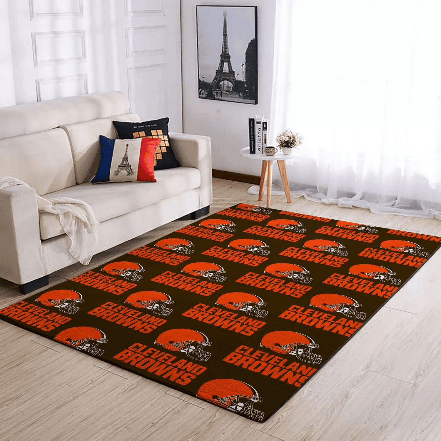 Cleveland Browns Non-slip Rectangle Area Rug – Full Print Carpet For Living Room & Bedroom Home Decor
