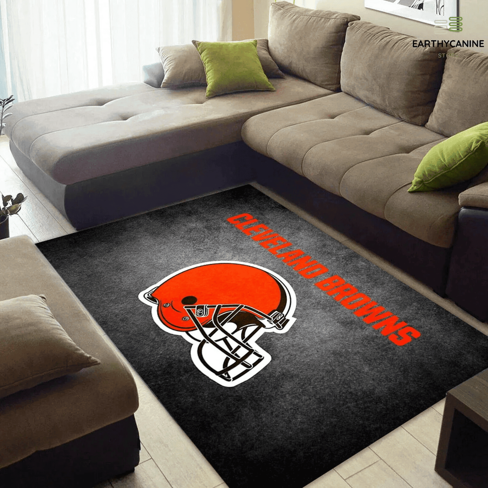 Cleveland Browns Rectangle Area Rug – Full Print Carpet For Living Room & Bedroom Home Decor